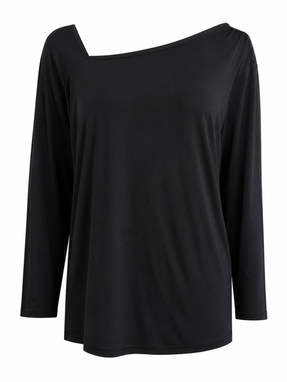 Shavonne Dorsey Off Shoulder Top NWT Black Stretch Knit 3/4 Sleeve L
